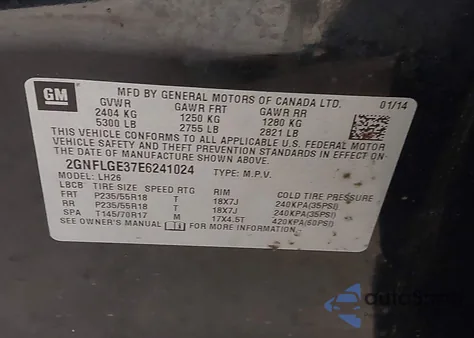 2014 Chevrolet Equinox 2Lt z USA, uszkodzony, nr VIN 2GNFLGE37E6241024